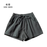 Cotton Linen Shorts Women's Sports Shorts Summer Solid High Waist Black Shorts Women Fashion Casual Basic Short Pants