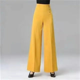 Spring and Summer Dance Pants Latin Dance Drape Thin High Waist Pants National Standard Dance Zipper Wide-leg Pants Square Dance