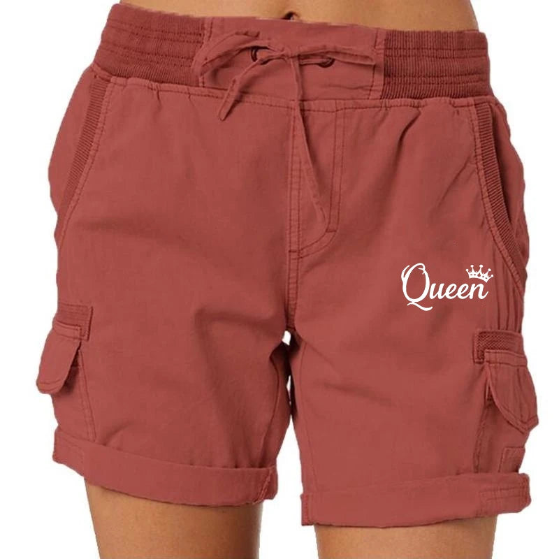 Summer Printed Women's Cargo Shorts Casual Drawstring Elastic Waist Active Shorts Work Shorts Hiking Outdoor Cool Beach Shorts