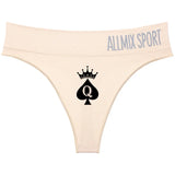 New Queen Spades Funny Print High-waist Underwear Women Sexy Panties Girls Thongs Female G String Pantie Temptation Intimates