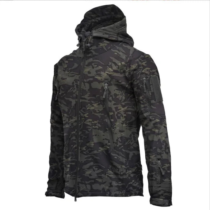 new Tactical Jacket Men Combat Soft Shell Jackets Techwear Windproof Waterproof Breathable Fleece Thermal Hooded Coats