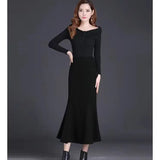 Winter Women Long Woolen Skirt Fashion High Waist Basic Wool Skirts Female Casual Thick Warm Elastic A-Line Maxi Skirts