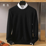 Men's 100% Pure Mink Cashmere Sweater O-Neck Pullovers Knit Sweater Autumn and Winter New Long Sleeve High-End Jumpers Mink Tops