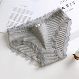 Lingerie Underwear Women Bow New Lace Panties Briefs Low Waist Solid Color Girls Cotton Femal Ropa Interior Femenina K019