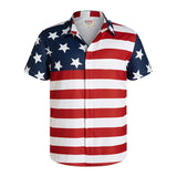 America Flag Graphic Shirts for Men Clothing 3D Printed Hawaiian Beach Shirts Short Sleeve y2k Tops Vintage Clothes Lapel Blouse