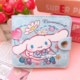 Sanrio Hello Kitty Cinnamoroll My Melody Kuromi New Pu Casual Money Bag Coin Purse Card package Wallet With Buttons ﻿