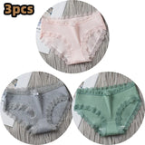 Lingerie Underwear Women Bow New Lace Panties Briefs Low Waist Solid Color Girls Cotton Femal Ropa Interior Femenina K019