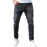 Mens Jeans Casual Skinny Pants Stretch Denim Trousers Male Slim Fit Straight Pants Fashion Jeans Soild Pencil Pants Man Clothing