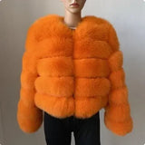 Faux Fox Fur Coat Women Winter Long Sleeve Luxury Raccoon Fur Jackets Thick Top Female Furry Coat Fluffy Synthetic Top Outwear