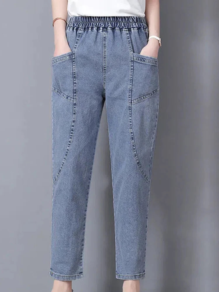 Vintage Ankle-length Harem Jeans Baggy Casual Mom's Denim Pants Women High Waist Fashion Vaqueros Oversized 4xl Cowboy Pantalone