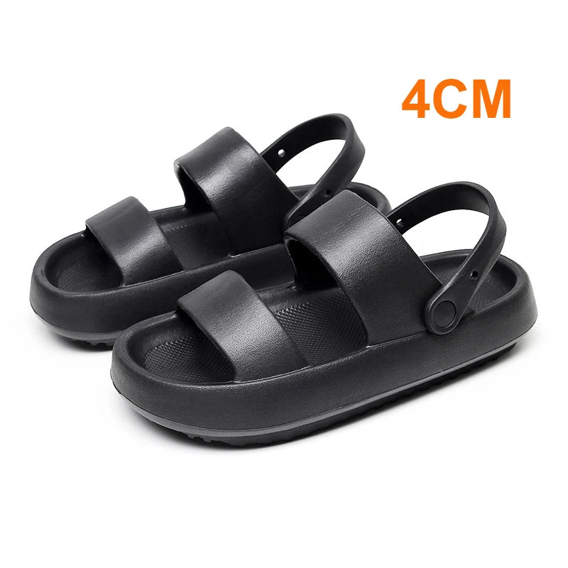 Rimocy Soft Bottom Cloud Slippers Women Summer Thick Soled Platform Sandals Woman Non Slip Bathroom Slippers Flip Flops