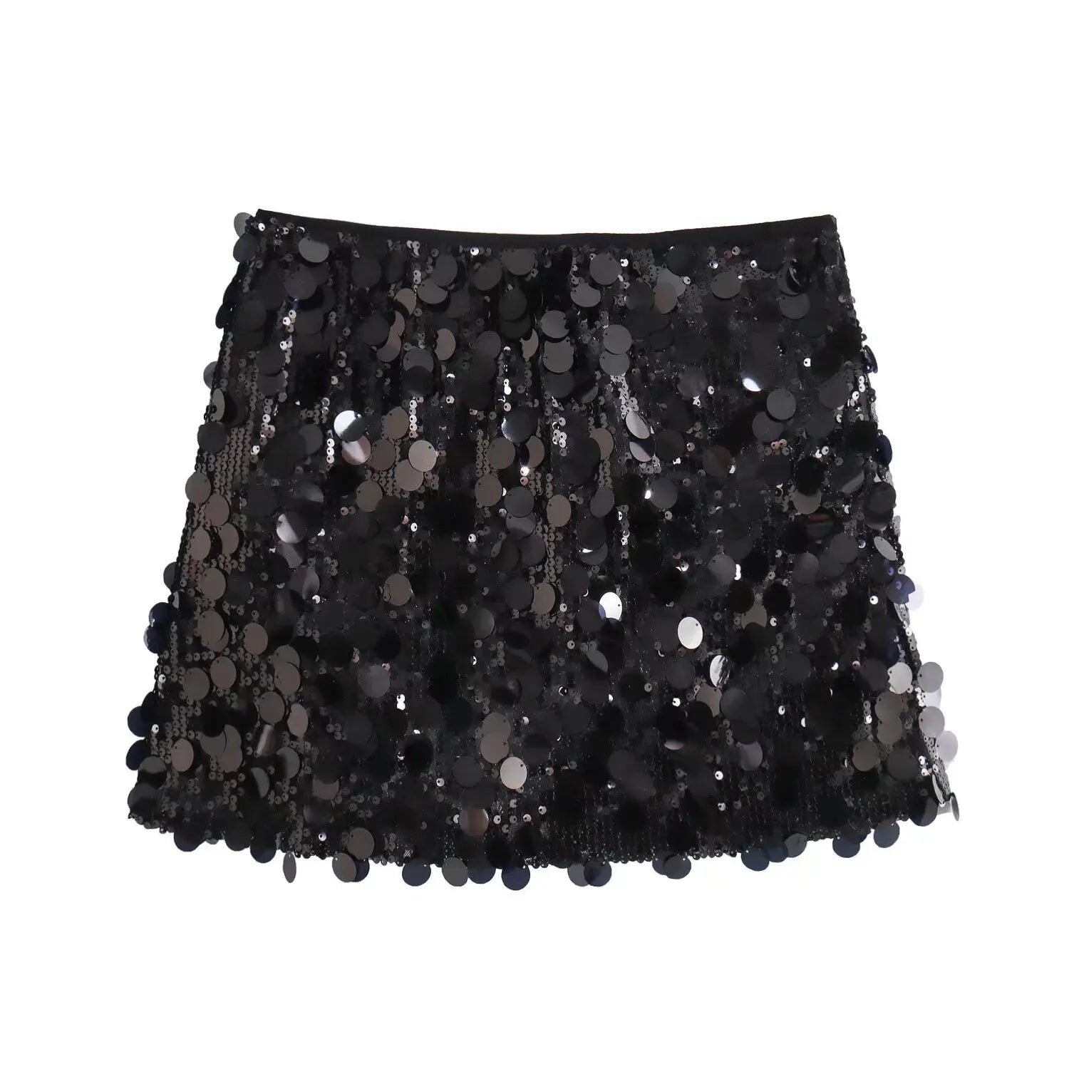 TRAF Sequin Mini Skirt Women Luxury High Waist Skirts for Woman Fashion Summer Women's Skirt Streetwear Glitter Short Skirt