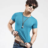 Brand New Men T Shirt Tops V neck Short Sleeve Tees Men's Fashion Fitness Hot T-shirt For Male Man T-shirt Size 5XL