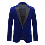 Men's Fashion Trend Velvet Groom Tuxedo Slim Fit Wedding Party Dress Business Casual Suit Jacket Banquet Single Blazers Coat