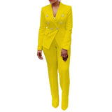 2Pcs/Set Blazer Trousers Suit Fashionable Warm High Waist for Holiday Suit Jacket Pants Set Office Blazer Pants Set