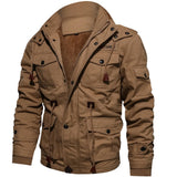 New men's Fall/Winter detachable hooded and fleece thickened cotton coat Fashion mid-length jacket