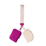 2 PCS Mini Zip Around Wristlet keychain lulu Wallet Gift for Mum Wristlet Portable wallet Coin Purse Mini Women Coin Pockect