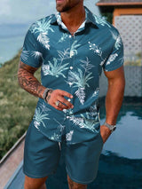 Men's Hawaiian Short-sleeved Shirt And Beach Shorts Set Beach Resort Men's Casual Shirt Summer Everyday Men's Sports Shorts