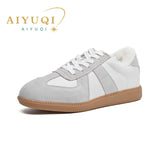 AIYUQI Women's Sneakers New Genuine Leather Ladies Moral Training Shoes Casual Spring Flat Shoes Women