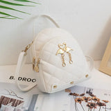 Mini Backpack for Women Swan Hanging Embroidery Small Backpack Purse Girls Leather Bookbag Ladies Satchel Bags Women's HandBag