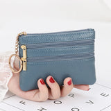 Fashion Women Wallet Clutch Three Zip Female Short Small Coin Purse New Brand Design Soft Mini Card Holder Wallet Money Bag