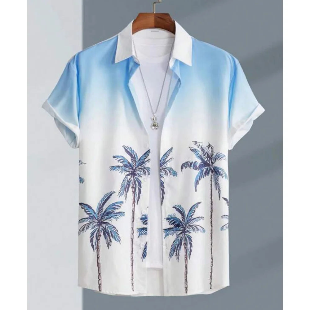 Summer Animal Crane Men Hawaiian Shirt 3d Plant Shirt For Men Flower Print Plus Size Hawaiian Shirts Beach Flower Shirt