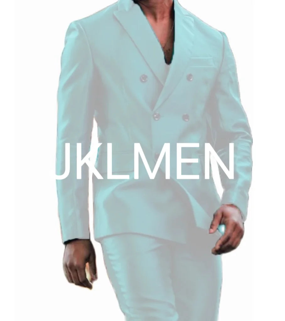 Latest Design Shiny  Jacket Pants Double Breasted Peak Lapel Men Suits Terno Masculino Tuxedo Groom Wedding Prom Party