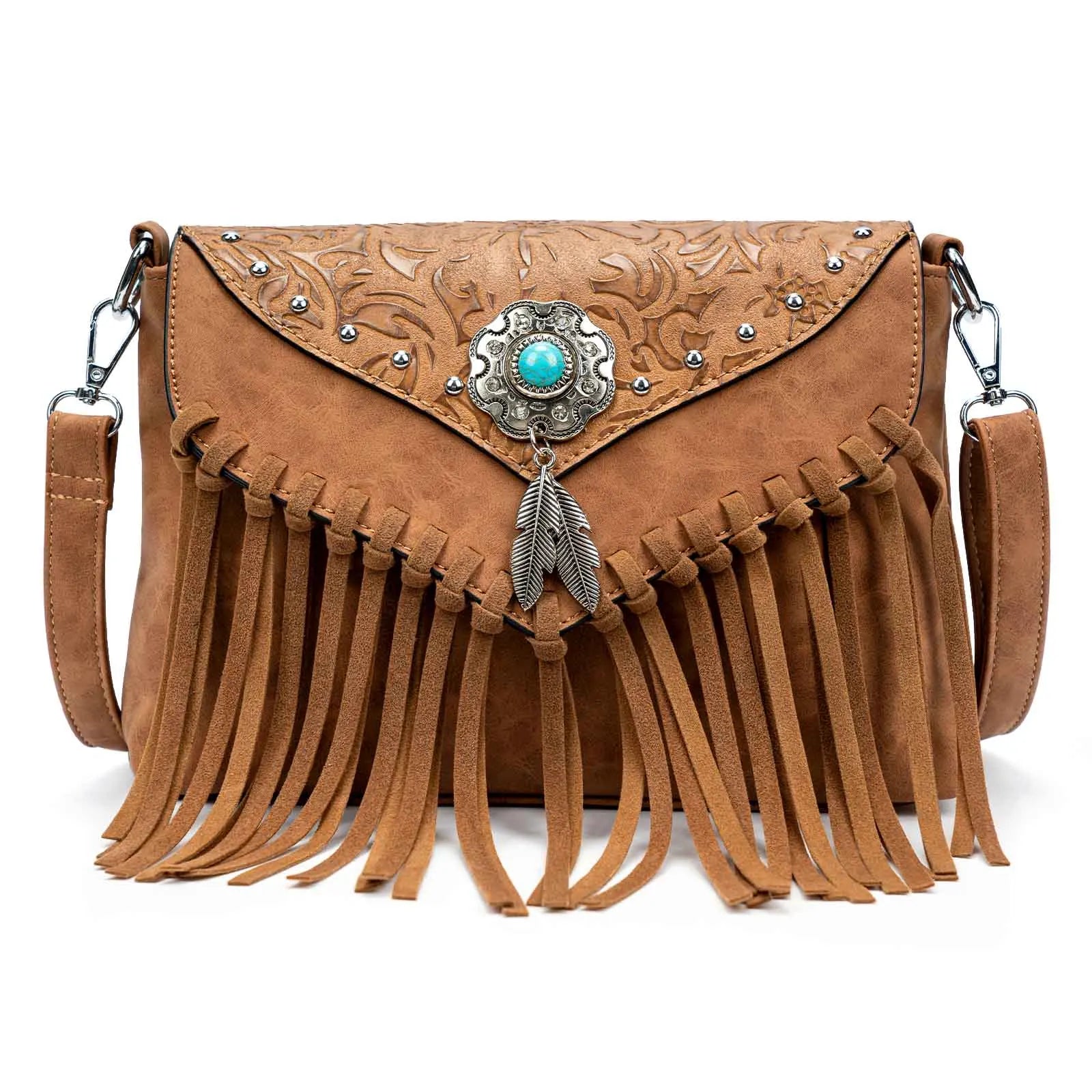 Celela Original Design Shoulder Bag For Women PU Leather Luxury Clutch Designer Handbags Western Purse Fringe Messenger Bag