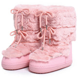 Winter Fur Boots Snow Boots Women Fluffy Fuzzy Furry Faux Fur Boots Middle Calf Platform Pink Black White Furry Boots