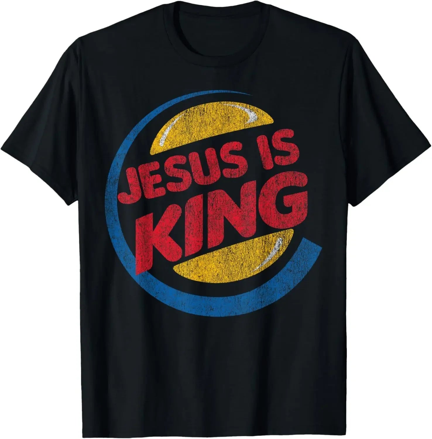 Christian Jesus Is King Design Crown T-Shirt Street Casual Couple Clothes  T Shirts for Men  Camisetas