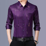 Men's Casual and Fashionable Long Sleeved Printed Shirt, Non Ironing and Wrinkle Resistant Business Top