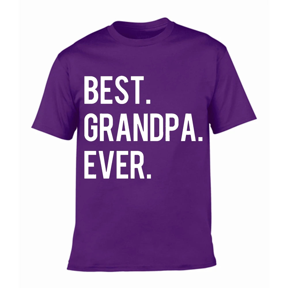 Best Grandpa Ever Letter Print Men's T Shirt Graphic Tees Men Round Neck Short Sleeve Summer Tees Male Casual Harajuku Clothing