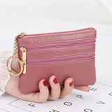 Fashion Women Wallet Clutch Three Zip Female Short Small Coin Purse New Brand Design Soft Mini Card Holder Wallet Money Bag