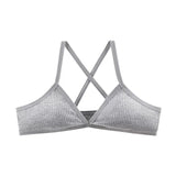 Comfort lingerie Cotton Bras For Women Thin Style Unlined Bralette Sexy Deep V Triangle Cup Cross Beauty Back Bra бюстгальтер