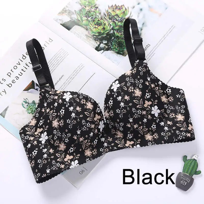 Comfort Wireless Bras for Women Underwear Seamless Solid Pink Black Bras Top Sexy Lingerie Push Up Bralette Female Intimates