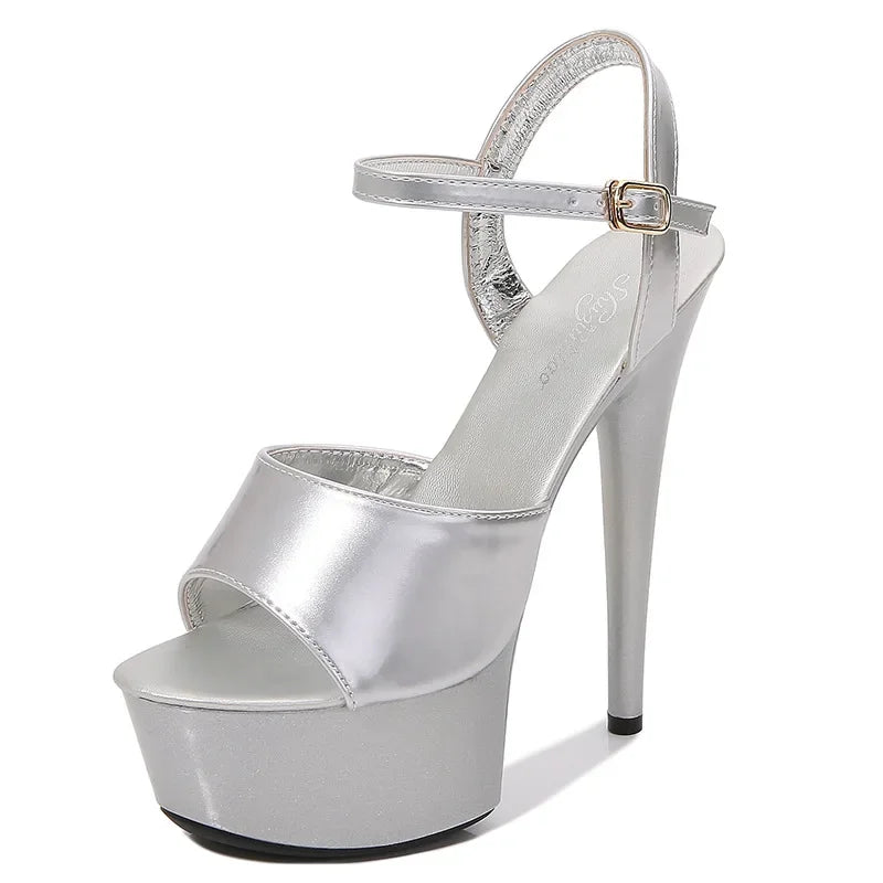 High Heels Women's Sexy Show Shoes Sandals Party Club 15 CM Platform High-heeled Wedding Footwear