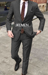 Men's Suit   Handsome Casual 2 Piece Suit For Men Wedding Tuxedos Notched Lapel Groomsmen  Business  Prom Blazer