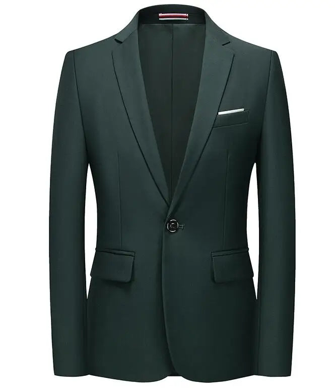 Bright Green Men's Suit Jacket, Stylish Slim Blazer, Wedding Party Dress Coat Suitable for All Seasons Asian