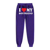 Women’S Fleece Lined Sweatpants Valentine'S Day Love My Boyfriend PrintPants Bottom Sweatpants Joggers Pants High Waisted Pants