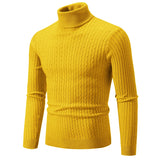 Winter High Neck Thick Warm Sweater Men Turtleneck Brand Mens Sweaters Slim Fit Pullover Men Knitwear Male Double Collar