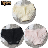 Lingerie Underwear Women Bow New Lace Panties Briefs Low Waist Solid Color Girls Cotton Femal Ropa Interior Femenina K019