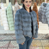 HOOOFUR Faux Fur Coat Women New Style Short Imitation Fur Plush Collarless Top Short Top 2024 Autumn and Winter Warm and Trend