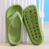 Rimocy Soft Sole EVA Women's Flip Flops Summer Beach Non-slip Cloud Slippers Women Thick Platform Clip Toe Bathroom Slides