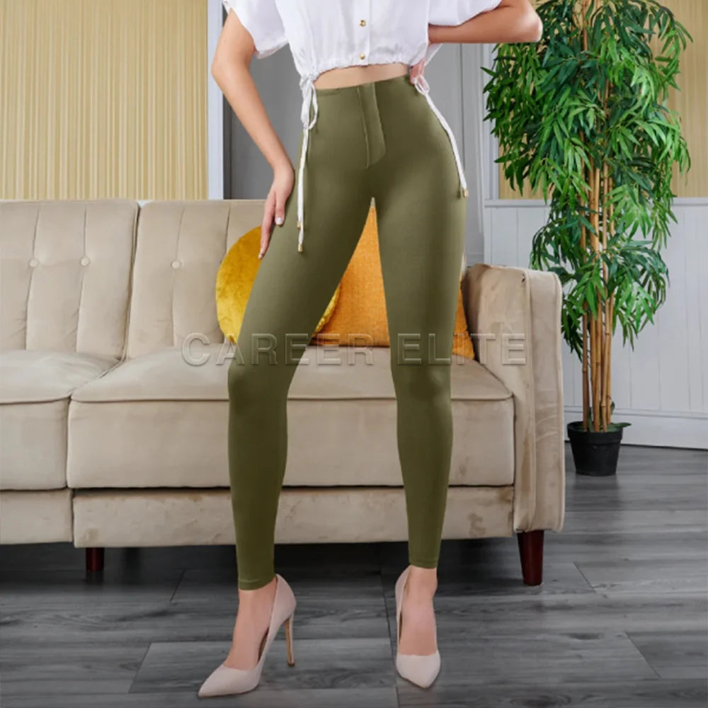 High Waist Skinny Ankle-Length Leggings for Women Stretchy Sexy Fitness Push Up Slim Pants Streetwear Clothing Pencil Trouser