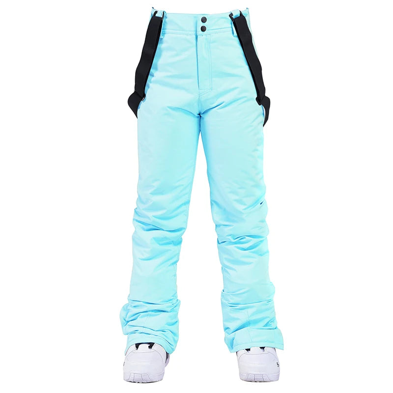 High Quality Men Women Winter Thick Warm Skiing Pants Windproof Waterproof Suspender Trousers Snow Snowboard Pants Plus Size