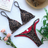 Micro Leopard Bikini Women High Cut  Bandage Push Up Swimsuit Sexy Bathing Suit Padded Thong Swimwear,Summer Beach Vacation