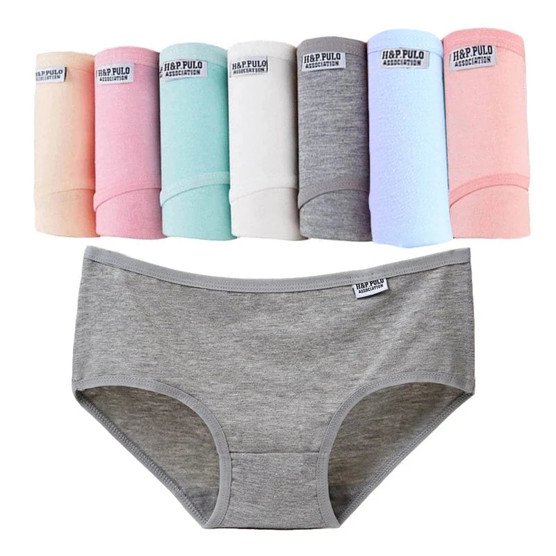 1Pcs Candy Color Cotton Panties for Women Seamless Breathable Cute Pink Mid Waist Solid Pantys Ladies Underwear Sexy Lingeries