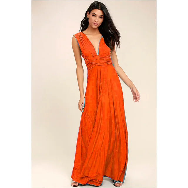 Sexy Fashion BandageLong Dresses Women Girl Summer Boho Female Red Long Dresses Fashion Multi Rope Bandage Drersses for Party