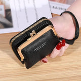 Wallet Women's Fashion Wrist Strap Short Zero Wallet Large Capacity Coin Clip Bag Multiple Card Positions Card Bag Money Clip