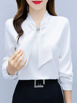 Blusas Mujer De Moda Long Sleeve Blouse Women Bow Collar Chiffon Blouse Shirt Tops Women Blouses Shirts Blusa Camisas